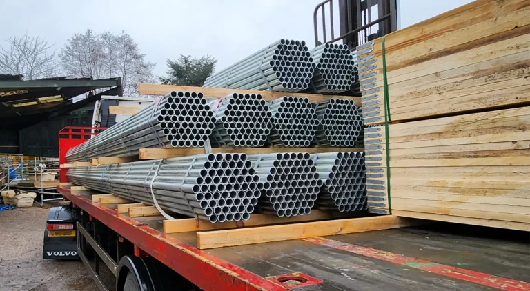 scaffolding materials being delivered to a customer from Anton Scaffolding