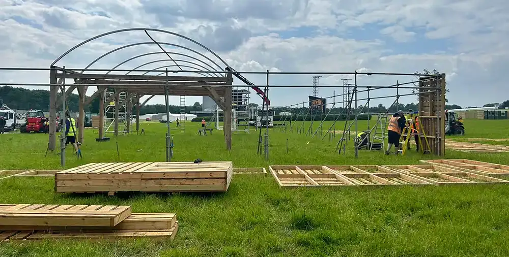 Bar area at Download Festival erected by Anton Scaffolding